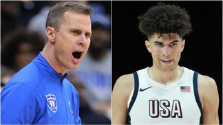 Duke freshman Cameron Boozer thinks the Blue Devils are being overlooked after making the Final Four last season. How good will Duke be for the 2025-2026 season? (Photo by Soobum Im/Getty Images and Photo by C. Morgan Engel/NCAA Photos via Getty Images)