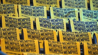Memphis towels inside the FedEx Forum