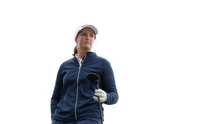 Lottie Woad looks onward.