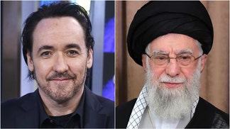 John Cusack tweeted that Iran needs to get a nuclear weapon to deter the United States and Israel from bombing countries in the Middle East. (Photo by Office of the Supreme Leader of Iran via Getty Images and Photo by Heidi Gutman/Disney General Entertainment Content via Getty Images)