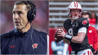 Wisconsin is ranked 12th in the Big Ten preseason poll. Can Luke Fickell save the program or will he be fired? What record will Wisconsin have? (Photo by Ross Harried/NurPhoto via Getty Images and Photo by Robin Alam/ISI Photos/Getty Images)