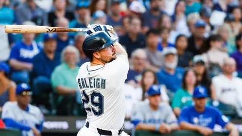 Cal Raleigh taking a swing