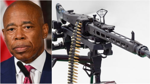 New York City mayor Eric Adams lied about how easy it is to get access to an automatic weapon. What did he say? How can you buy an automatic weapon. (Photo by ANGELA WEISS/AFP via Getty Images and Getty Images Creatives)