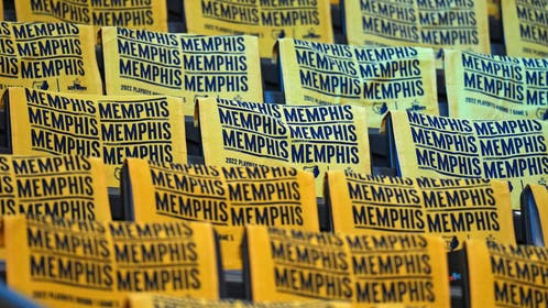 Memphis towels inside the FedEx Forum