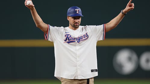 Klay Thompson at the Texas Rangers game