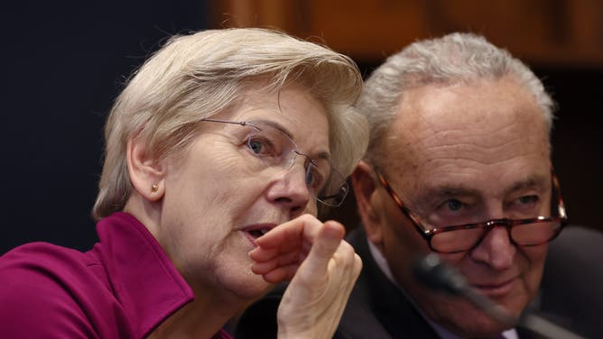 U.S. Sen. Elizabeth Warren (D-MA) and U.S. Senate Minority Leader Chuck Schumer (D-NY).
