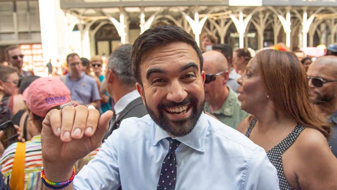 New York City mayoral candidate Zohran Mamdani attends the 2025 New York City Pride March on June 29, 2025 in New York City.