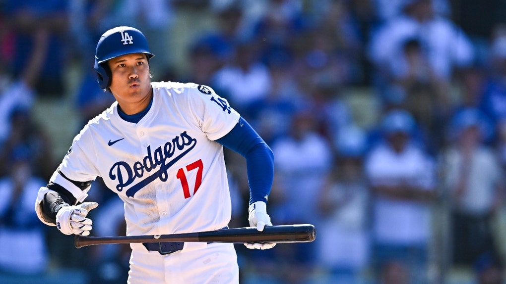 Shohei Ohtani holding a baseball bat