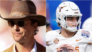 Matthew McConaughey shared an amped up message for Texas football fans on X with a Friday video. Watch his video. What is the message? (Photo by Tim Warner/Getty Images and Photo by Todd Kirkland/Getty Images)