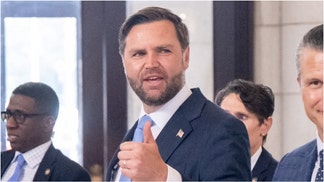 Vice President JD Vance trolled a heckler at Union Station amid a crackdown crime in Washington, D.C. Watch a video of Vance's remark to a heckler. What happened? (Photo by SAUL LOEB/AFP via Getty Images)