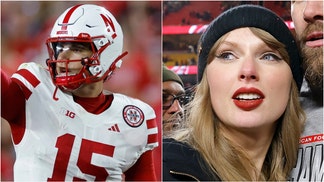 The Nebraska Cornhuskers deleted a tweet mocking Taylor Swift's engagement to Travis Kelce after beating Cincinnati. What did the tweet say? See a screenshot. (Photo by David Eulitt/Getty Images and Photo by Joe Robbins/Icon Sportswire via Getty Images)