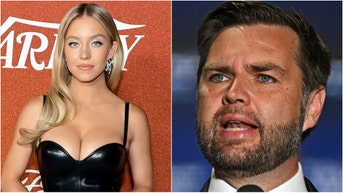 Vice President JD Vance slammed Democrats for dumb attacks on Sydney Sweeney. Watch a video of Vance's comments on the "Ruthless Podcast." (Photo by Drew Hallowell/Getty Images and Photo by Kevin Winter/Getty Images)