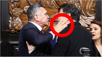 Lawmakers in Mexico got into a huge fight following a heated debate about the United States striking drug cartels. What happened? Watch a video of the fight. (Photo by STRINGER/AFP via Getty Images)