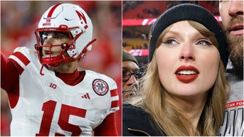 The Nebraska Cornhuskers deleted a tweet mocking Taylor Swift's engagement to Travis Kelce after beating Cincinnati. What did the tweet say? See a screenshot. (Photo by David Eulitt/Getty Images and Photo by Joe Robbins/Icon Sportswire via Getty Images)