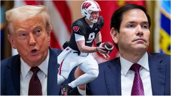 Marco Rubio suggested President Donald Trump sign an executive order banning weddings during college football season. Watch a video of his comments. (Photo by Ross Harried/NurPhoto via Getty Images and Photo by Chip Somodevilla/Getty Images and Aaron Schwartz/CNP/Bloomberg via Getty Images)