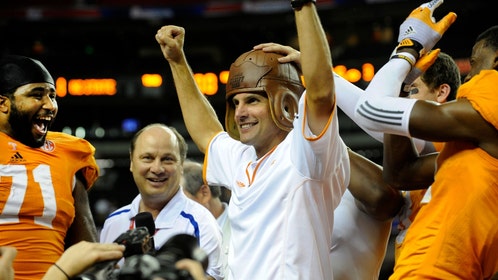Derek Dooley celebrates with Tennessee.