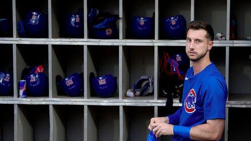 Kyle Tucker in the Chicago Cubs dugout
