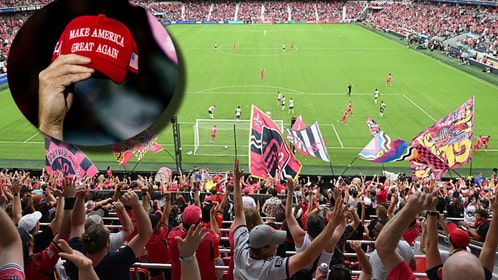 MAGA hat at St. Louis SC soccer game.