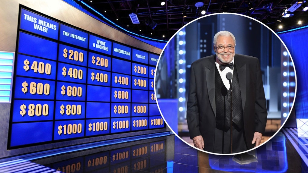 Jeopardy set and James Earl Jones