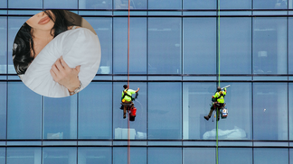 window cleaners see woman sleeping naked