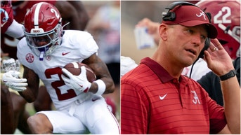 A video of Alabama football players dancing in the locker room is going viral. The video caught fire on X following the team's loss to Florida State. Will Kalen DeBoer be fired? (Photo by Chris Leduc/Icon Sportswire via Getty Images and Photo by Butch Dill/Getty Images)