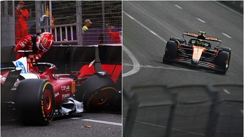 Charles Leclerc and Lando Norris in Baku