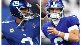 Giants quarterbacks Russell Wilson and Jaxson Dart