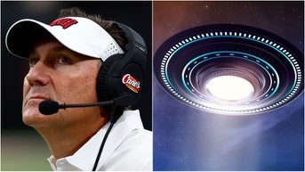 UNLV football coach Dan Mullen sparked plenty of funny reactions after sharing a video of an unknown object in the sky. What was the option? What are the reactions? (Photo by Jeff Speer/Icon Sportswire via Getty Images and Getty Images Creatives)