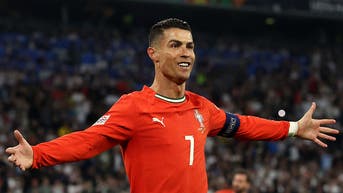 Cristiano Ronaldo celebrating with Portugal