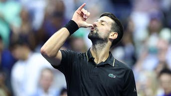 Novak Djokovic dancing at the U.S. Open