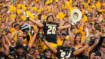 Missouri fans celebrate win over Kansas
