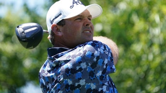Patrick Reed swinging a driver