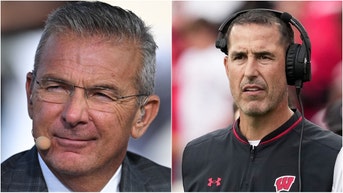 Urban Meyer doesn't think Luke Fickell will be fired. (Photo by John Fisher/Getty Images and Photo by James Black/Icon Sportswire via Getty Images)