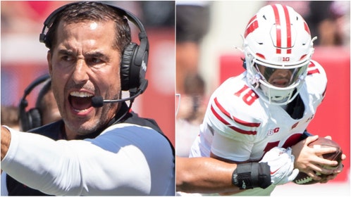Wisconsin football coach Luke Fickell is getting crushed after some comments about the season starting with the Maryland game. What are the reactions from fans? (Photo by Michael Chang/Getty Images and Photo by Michael Chang/Getty Images)