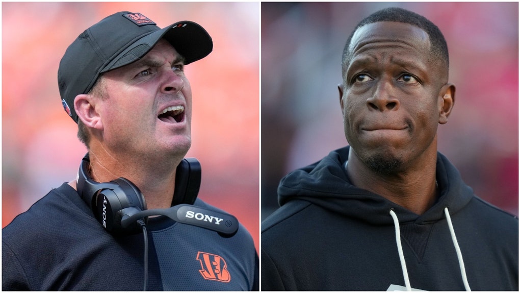 Side-by-side of Bengals head coach Zac Taylor and Falcons head coach Raheem Morris.
