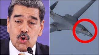 American bombers return to the coast of Venezuela. (Photo by South Korean Defense Ministry via Getty Images and Photo by Jesus Vargas/Getty Images)