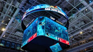 San Jose Sharks video board.