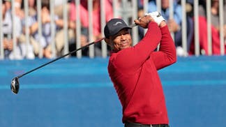 Tiger Woods hitting a driver