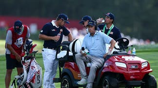 Team USA members at Bethpage Black during the 2025 Ryder Cup
