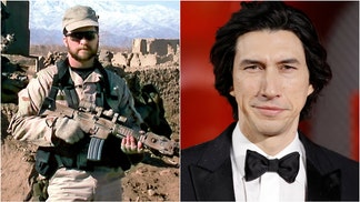 Adam Driver will star as John Chapman in the "Alone At Dawn" movie. John Chapman (Credit: United States Military/Public Domain/https://en.wikipedia.org/wiki/John_A._Chapman#/media/File:Airman_to_be_awarded_Medal_of_Honor_180727-F-F3227-1001.jpg and Photo by John Phillips/Getty Images)