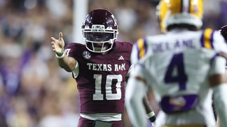 Texas A&M QB Marcel Reed celebrates against the LSU Tigers