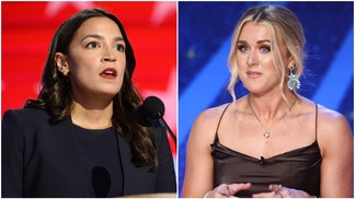 Side-by-side of Rep. Alexandria Ocasio-Cortez and pro-woman advocate Riley Gaines.