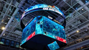 San Jose Sharks video board.