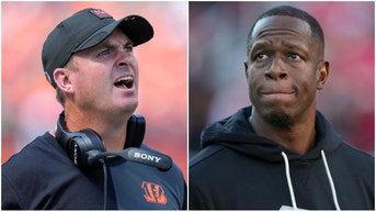Side-by-side of Bengals head coach Zac Taylor and Falcons head coach Raheem Morris.