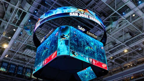 San Jose Sharks video board.