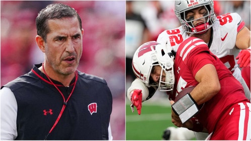 Wisconsin athletic director Chris McIntosh reportedly told players that Luke Fickell won't be fired. Why won't the Badgers fire Fickell? What is his buyout? (Photo by John Fisher/Getty Images and Photo by Ross Harried/NurPhoto via Getty Images)