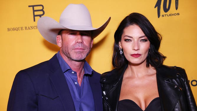 FORT WORTH, TEXAS - NOVEMBER 13: Taylor Sheridan and Nicole Sheridan attend the premiere for Paramount Network's "Yellowstone" Season 5 at Hotel Drover on November 13, 2022 in Fort Worth, Texas. (Photo by Richard Rodriguez/Getty Images for Paramount)