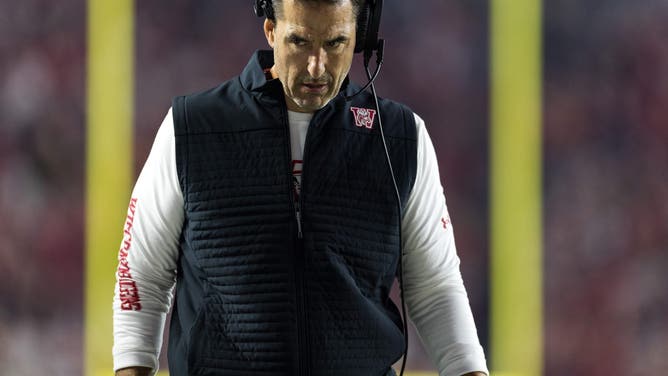 MADISON, WI - OCTOBER 11: Wisconsin Badgers Head Coach Luke Fickell walks the sideline durning a college football game between the Iowa Hawkeyes and the Wisconsin Badgers on October 11, 2025 at Camp Randall Stadium in Madison, WI. (Photo by Dan Sanger/Icon Sportswire via Getty Images)