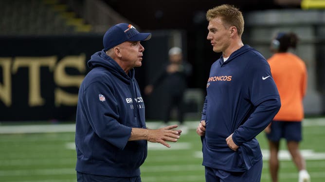 Denver Broncos head coach Sean Payton and quarterback Bo Nix