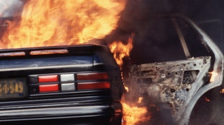 viral video dirt bike catching fire in California